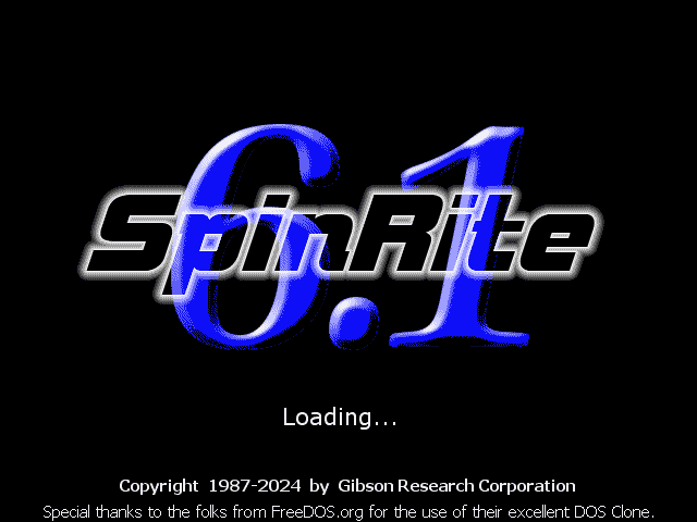 The SpinRite splash screen